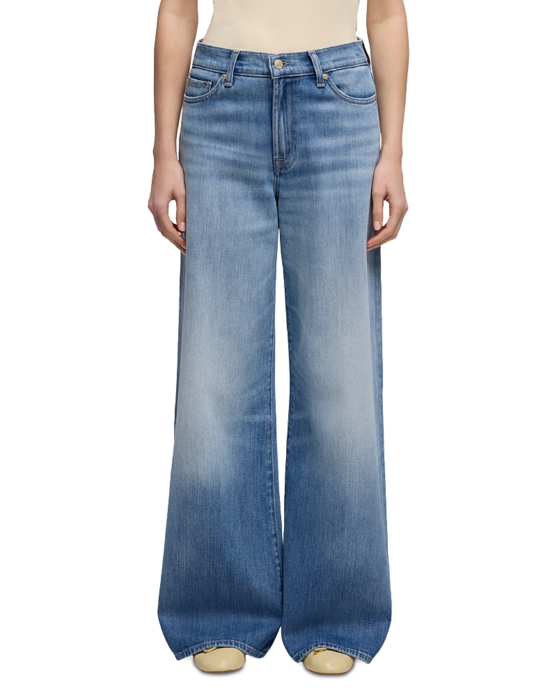 7 For All Mankind Lotta Tailorless High Rise Wide Leg Jeans in Chill Wave