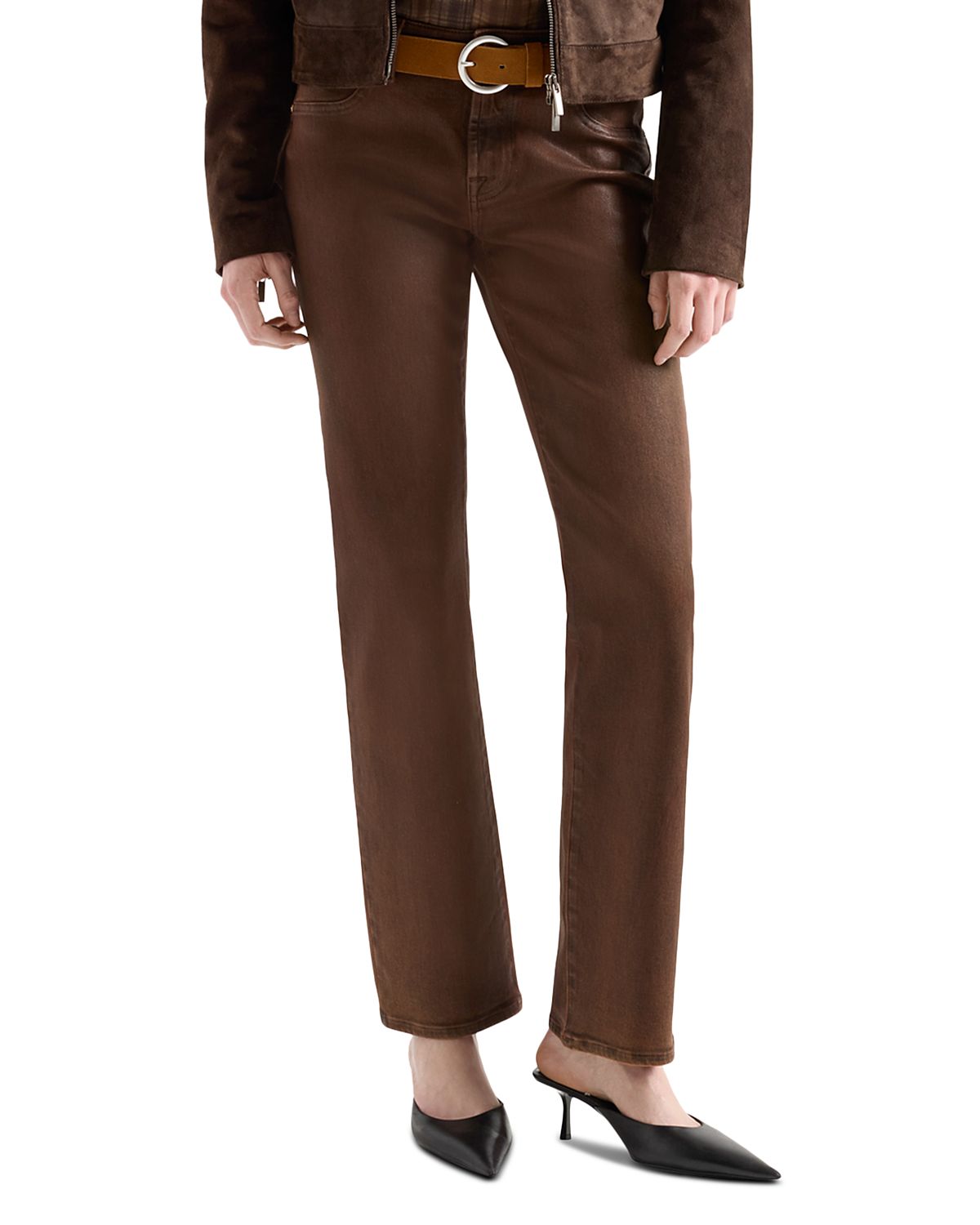 7 For All Mankind Calie Mid Rise Straight Jeans