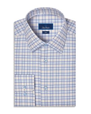 Trim Fit Dobby Check Cotton Dress Shirt