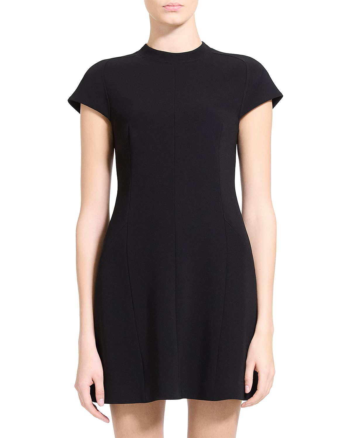 Theory High Neck Raglan Sleeve Mini Dress