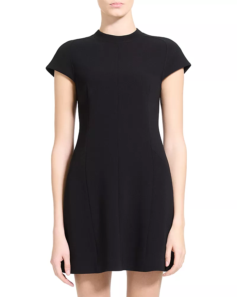 Theory High Neck Raglan Sleeve Mini Dress
