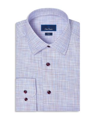 Trim Fit Multi Check Cotton Dress Shirt
