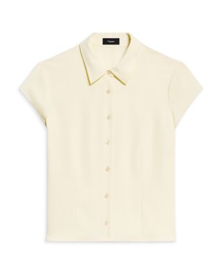 Silk Cap Sleeve Shirt