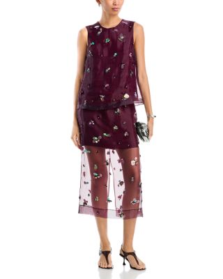 Celia Embellished Silk Top & Delilah Silk Embellished Midi Skirt