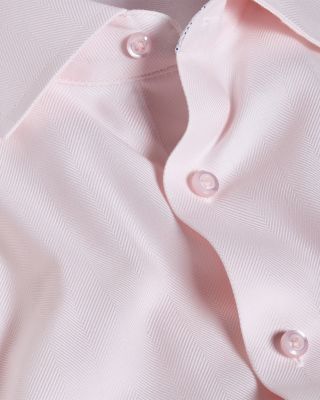david donahue dress shirts - Shirt cut dress shirt shaped from pure cotton David Donahue Trim Fit Herringbone