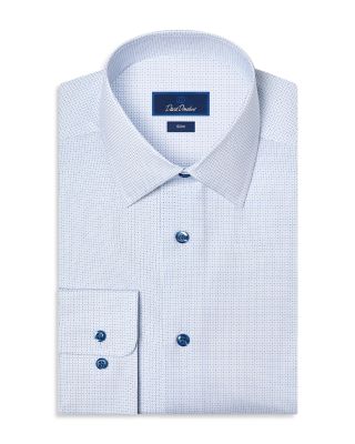 Slim Fit Stretch Micro Geo Print Dress Shirt