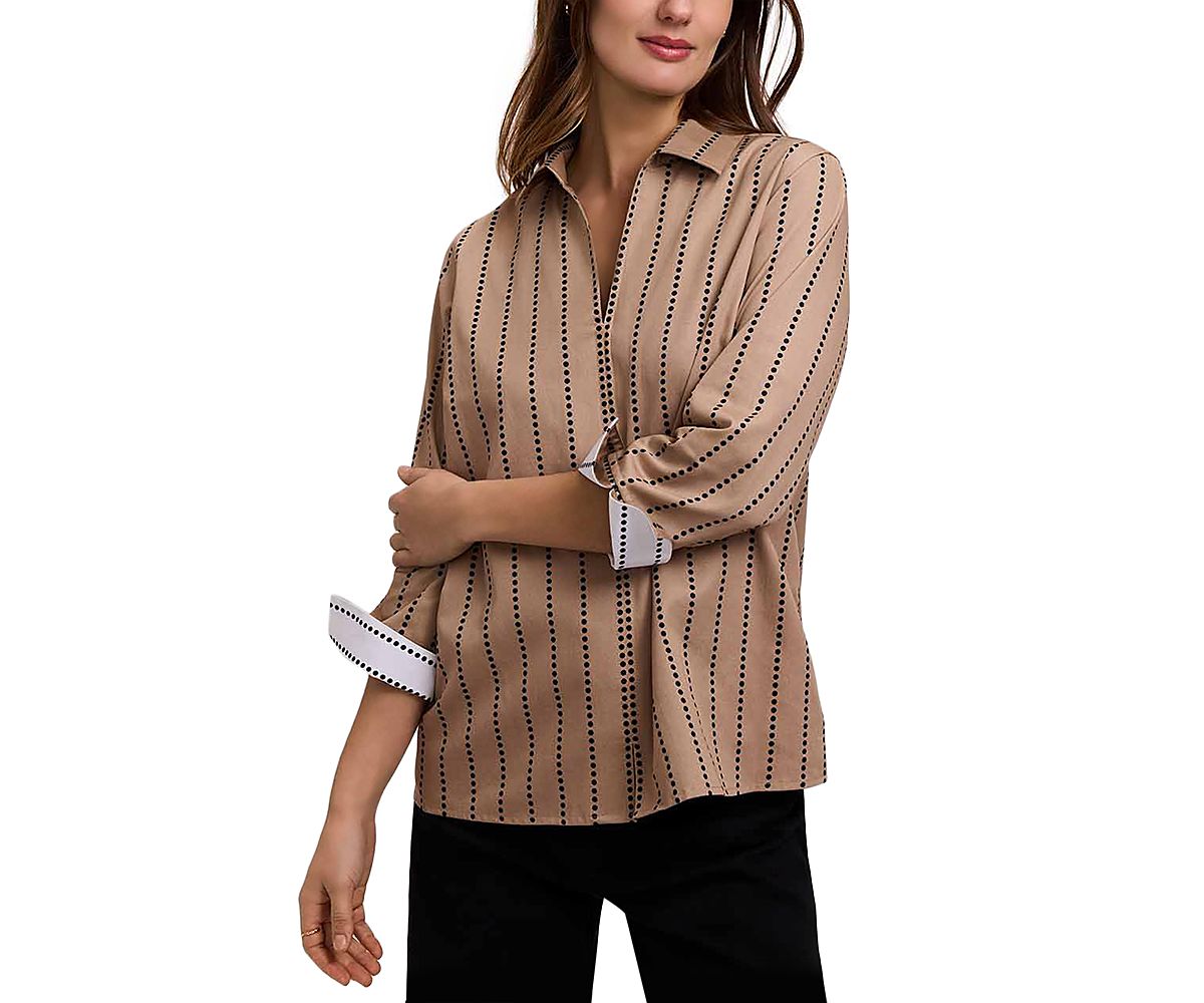 Foxcroft Agnes Three Quarter Sleeve Top