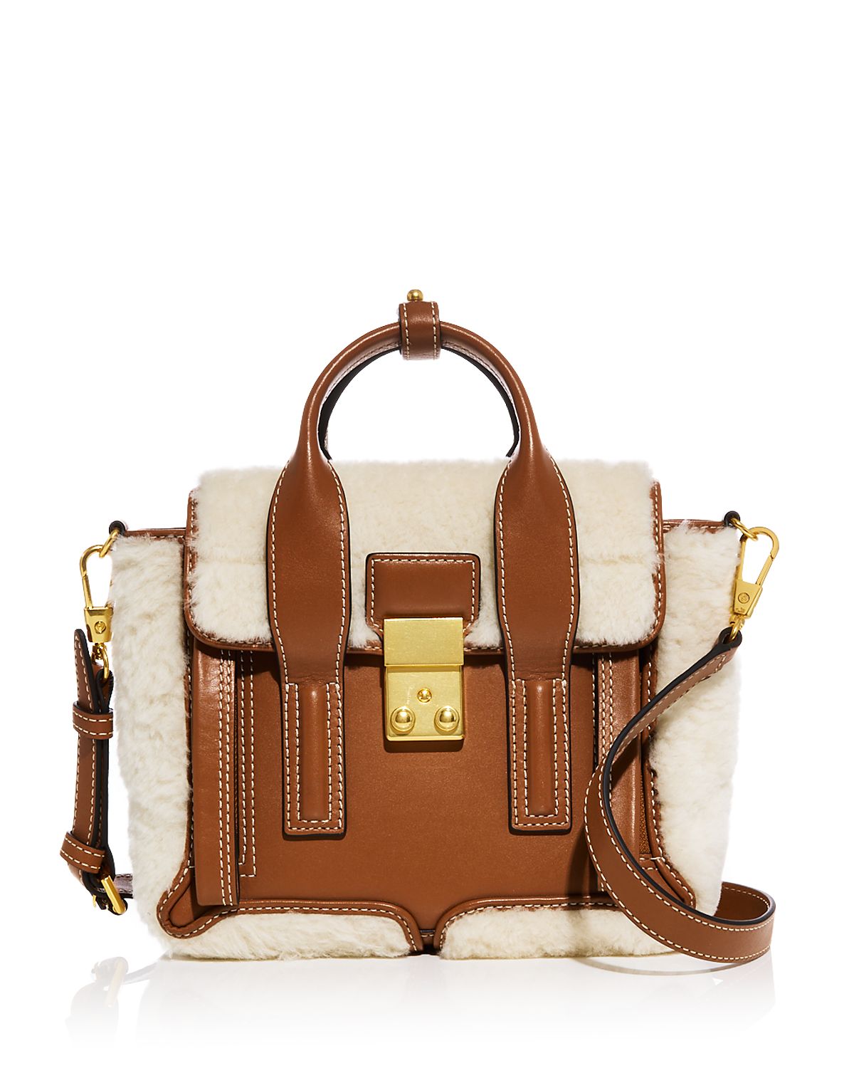 3.1 Phillip Lim Pashli Mini Sherpa Trim Satchel