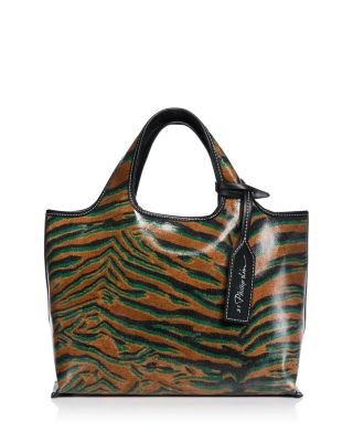 Mini Tiger Print Canvas Market Tote Bag