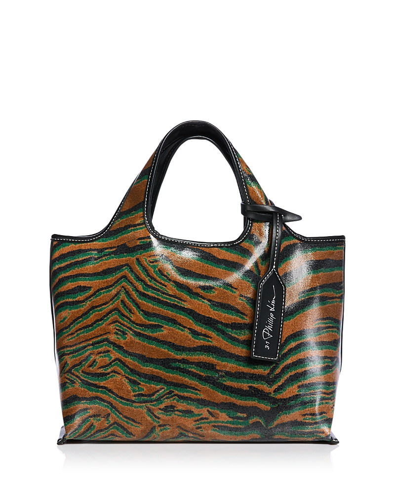 3.1 Phillip Lim Mini Tiger Print Canvas Market Tote Bag