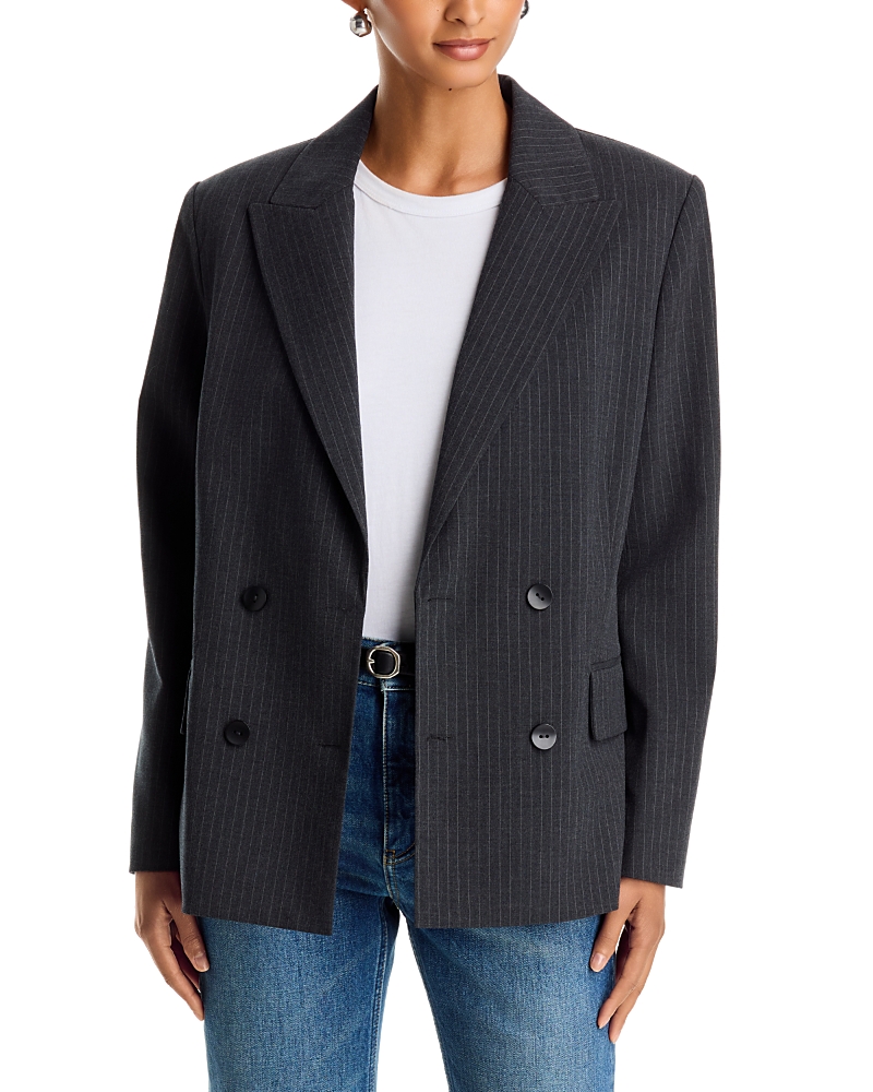 Aqua Pinstriped Scarf Blazer - Exclusive