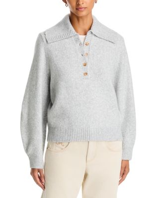 Scalloped Collar Henley Sweater - Exclusive