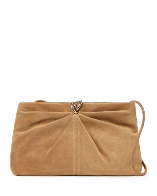 Corrine Small Gathered Suede Clutch 