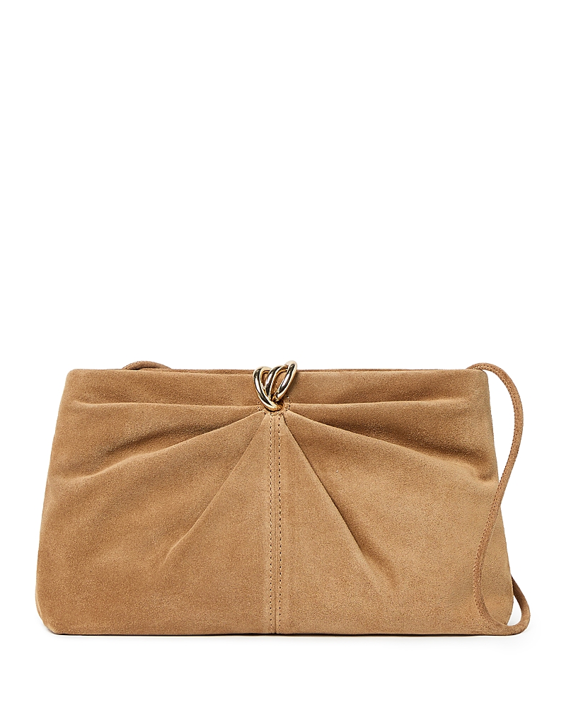 Loeffler Randall Corrine Small Gathered Suede Clutch