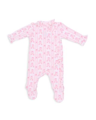 Girls Ballet Shoes Ribbon Stripe Kimono Ruffle Snap Footie - Baby