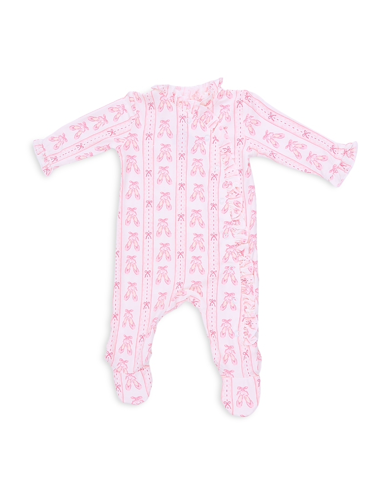 Angel Dear Girls Ballet Shoes Ribbon Stripe Kimono Ruffle Snap Footie - Baby