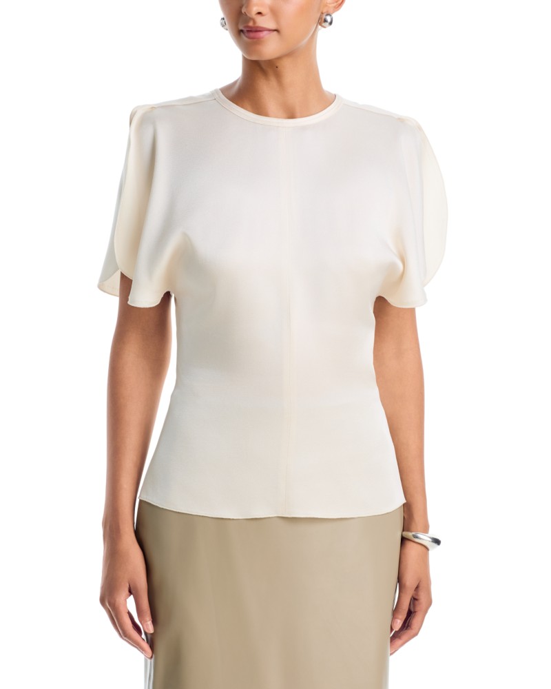 Victoria Beckham Draped Sleeve Top in Elderflower