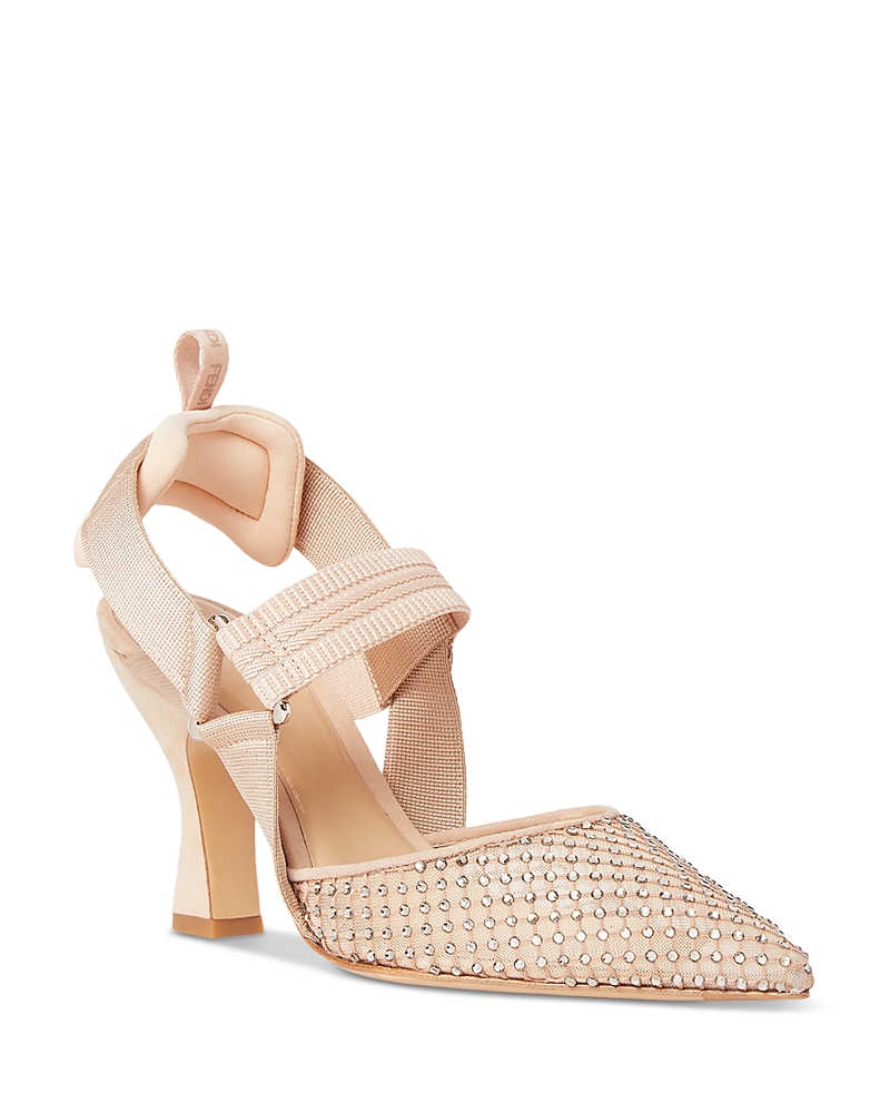 Fendi Women's Colibri Mesh & Suede Slingback Pumps