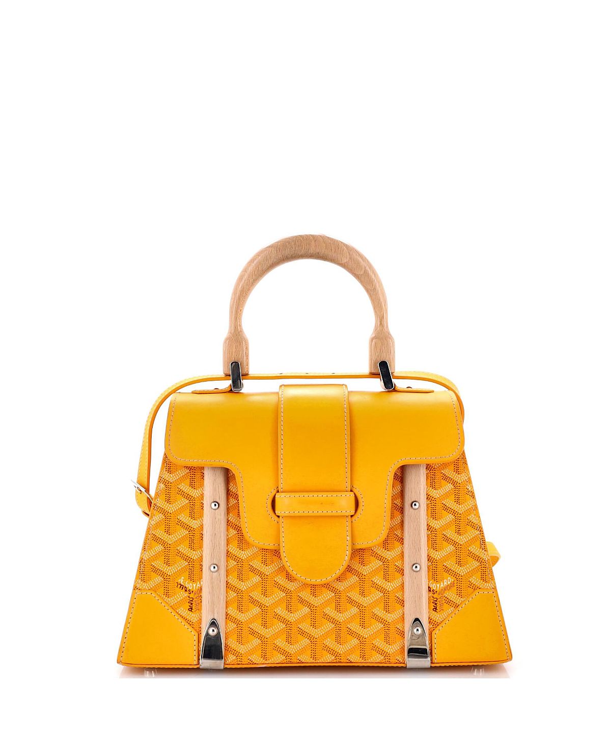 Pre-Owned Goyard Pm Saigon Top Handle Bag Coated Canvas with Leather
