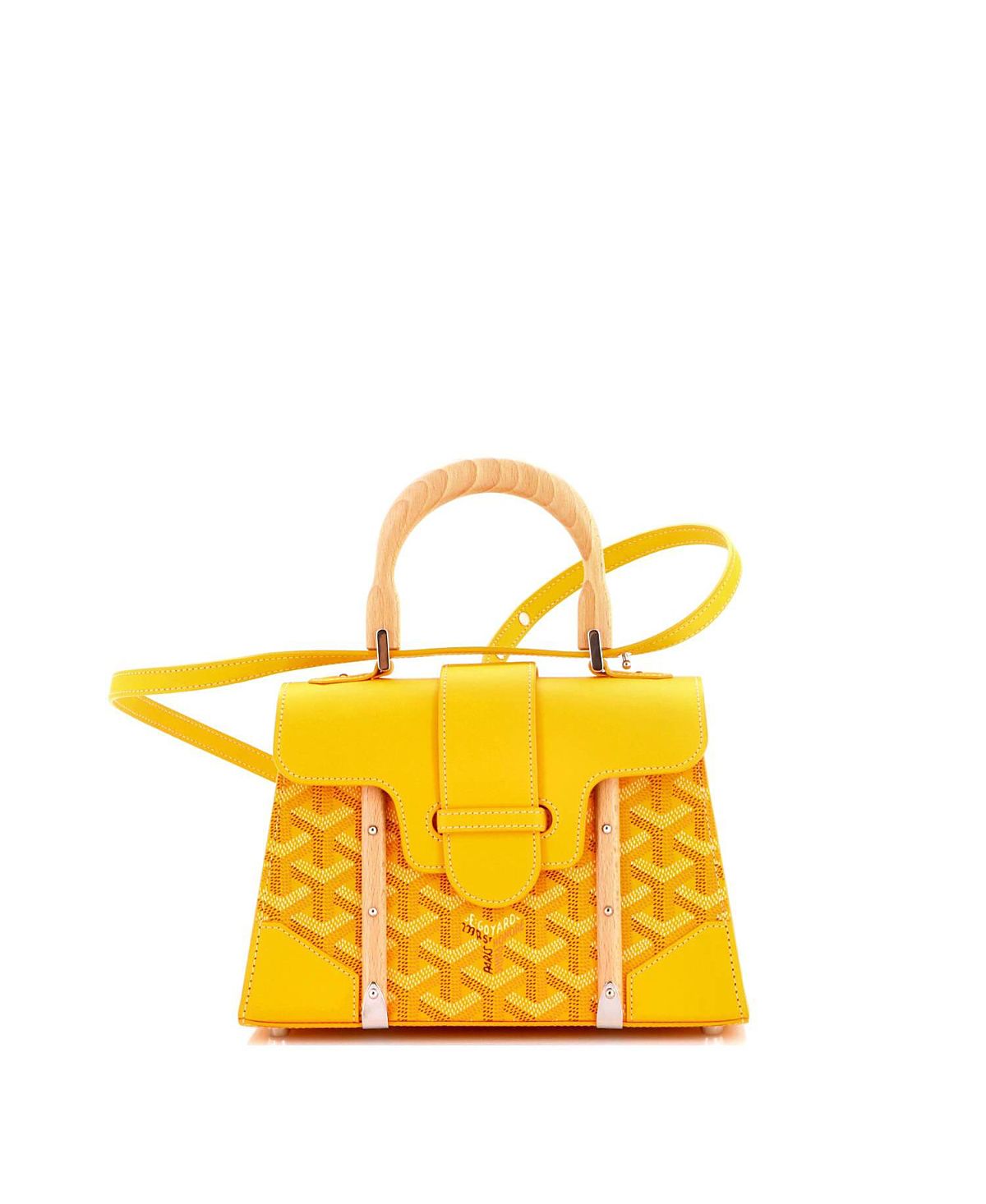 Pre-Owned Goyard Mini Structured Saigon Top Handle Bag Coated Canvas with Leather