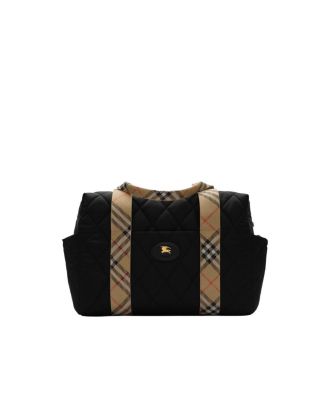  Unisex Check Trim Quilted Nylon Baby Changing Bag