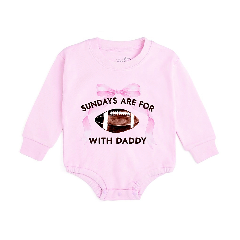 Sweet Wink Girls' Sundays Are For Football Long Sleeve Romper - Baby