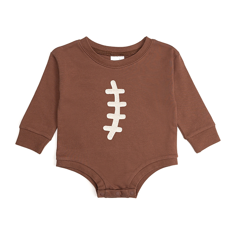 Sweet Wink Boys' Football Lace Patch Long Sleeve Romper - Baby