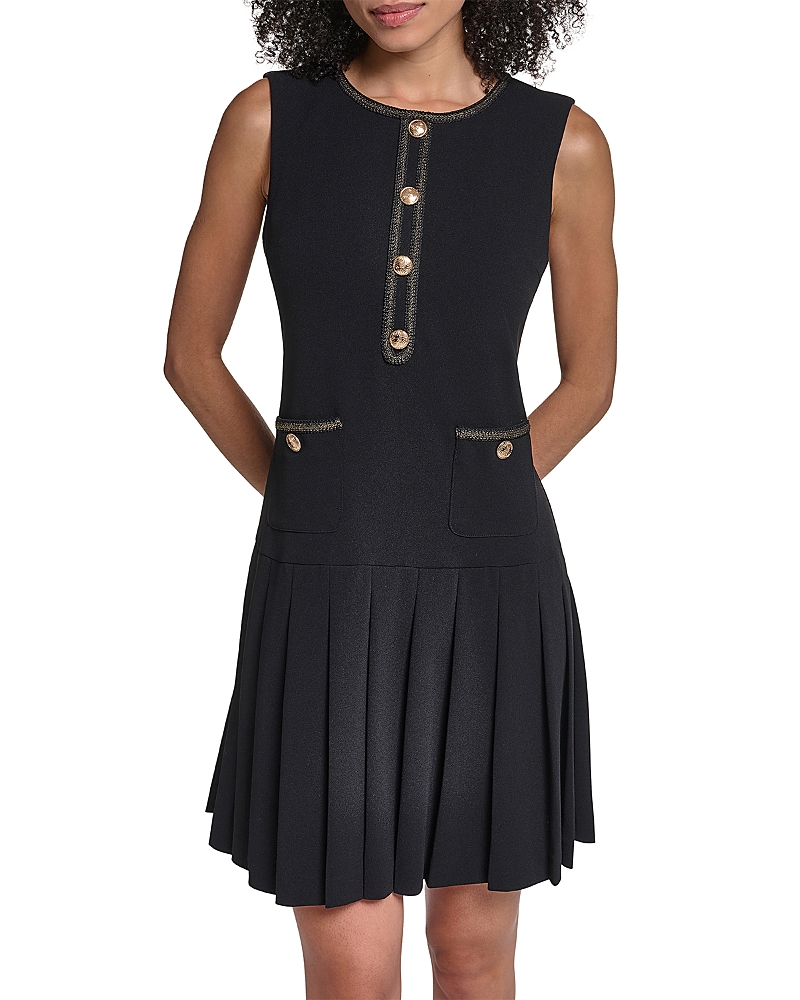 Karl Lagerfeld Paris Pleated Drop Waist Dress