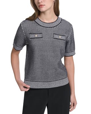 Double Pocket Short Sleeve Sweater