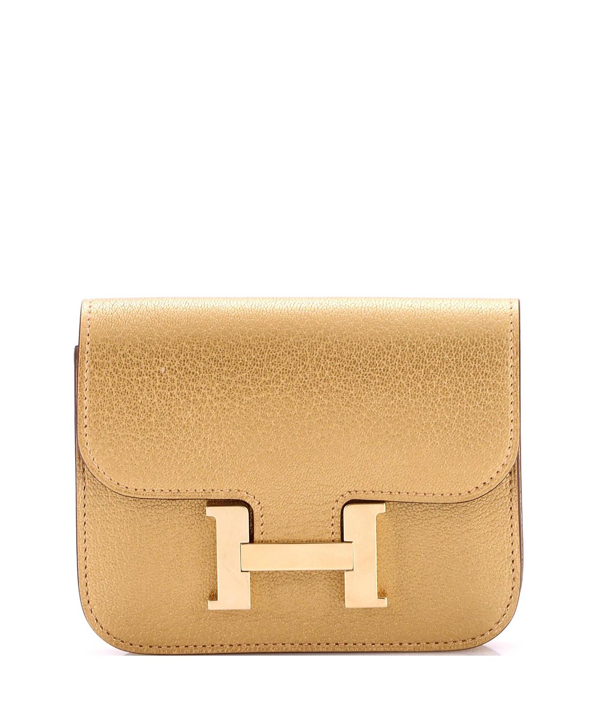 Pre-Owned HERMES Constance Slim Wallet Chevre Chamkilight