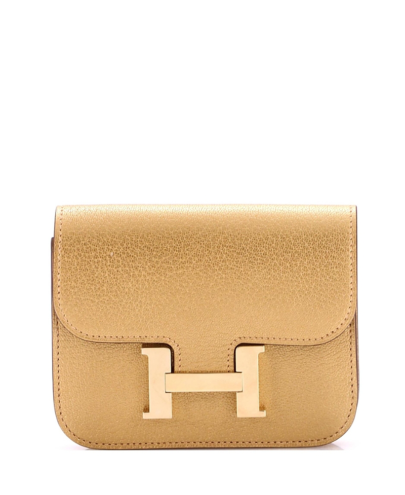 Pre-Owned HERMES Constance Slim Wallet Chevre Chamkilight