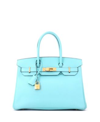 Birkin 30 Handbag Blue Epsom with Gold Hardware