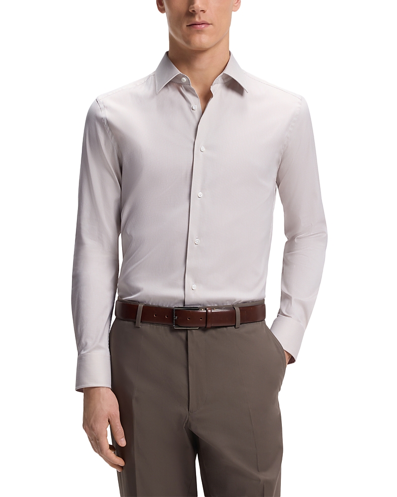 Boss L-Hays Kent Collar Slim Fit Cotton Blend Shirt