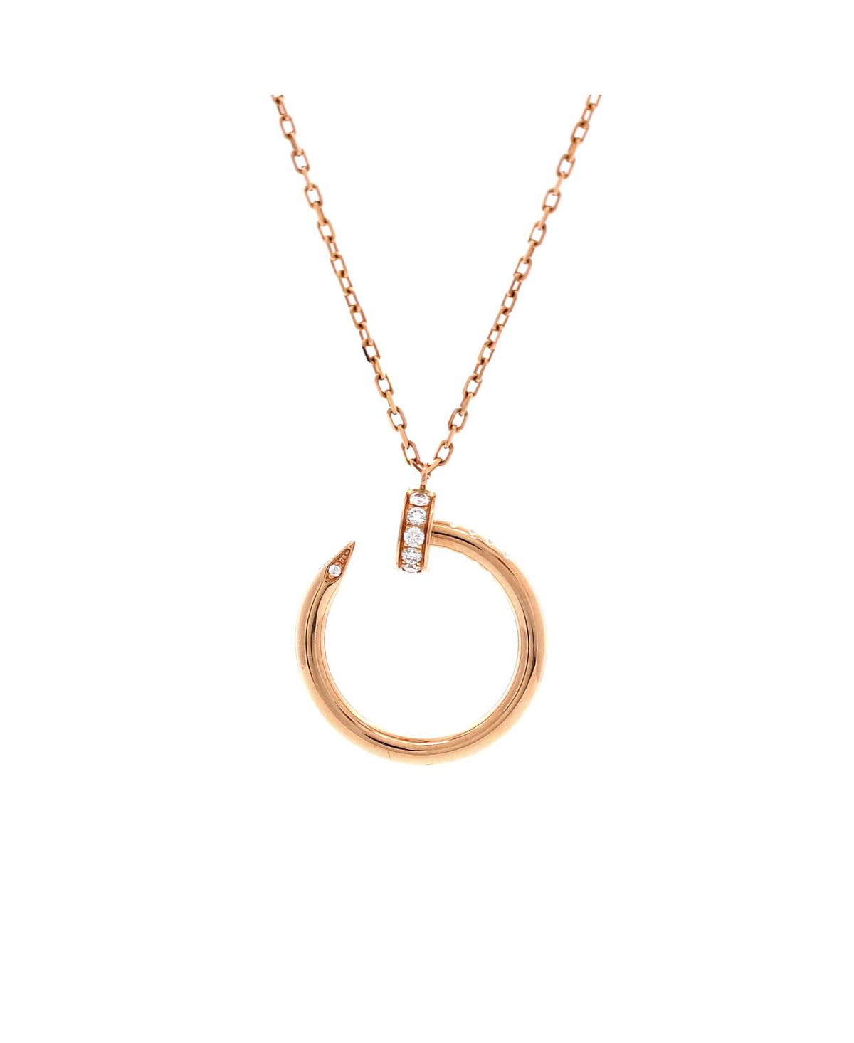 Pre-Owned Cartier Juste un Clou Pendant Necklace 18K Rose Gold with Diamonds