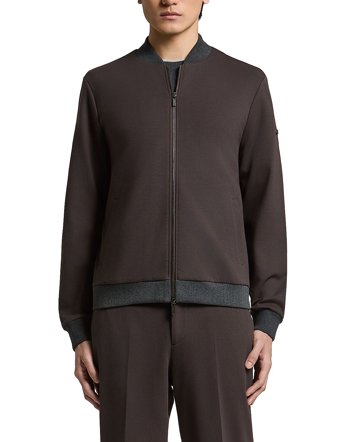 Peserico Cotton Blend Double Interlock Zip Sweater