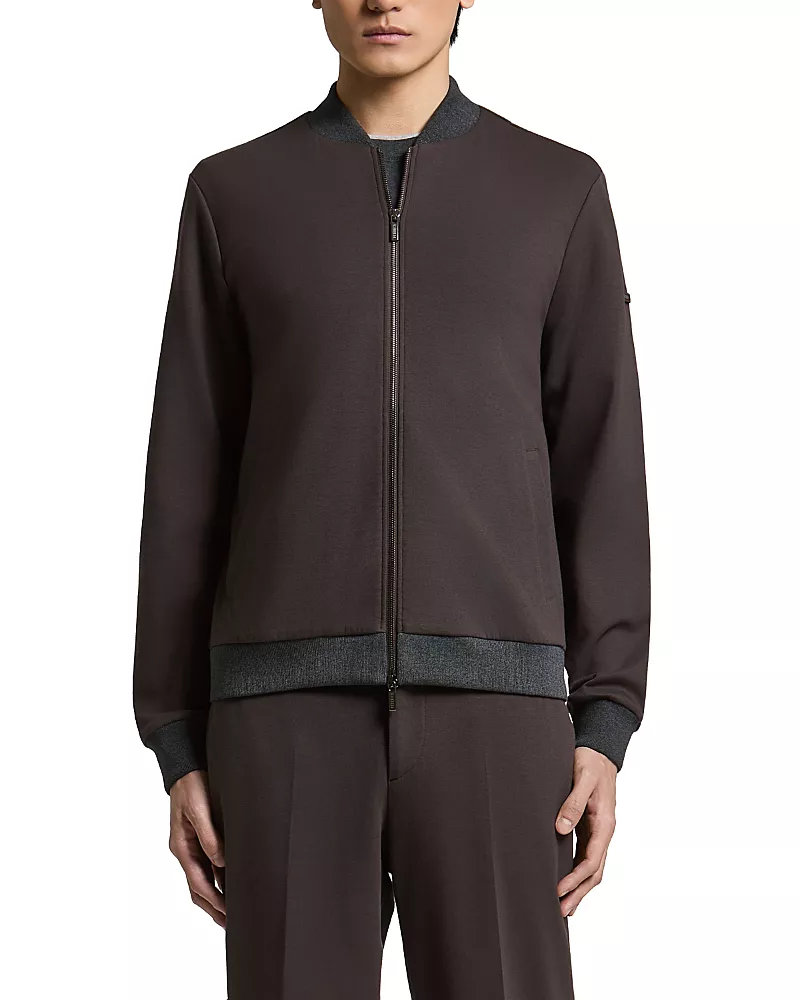 Peserico Cotton Blend Double Interlock Zip Sweater