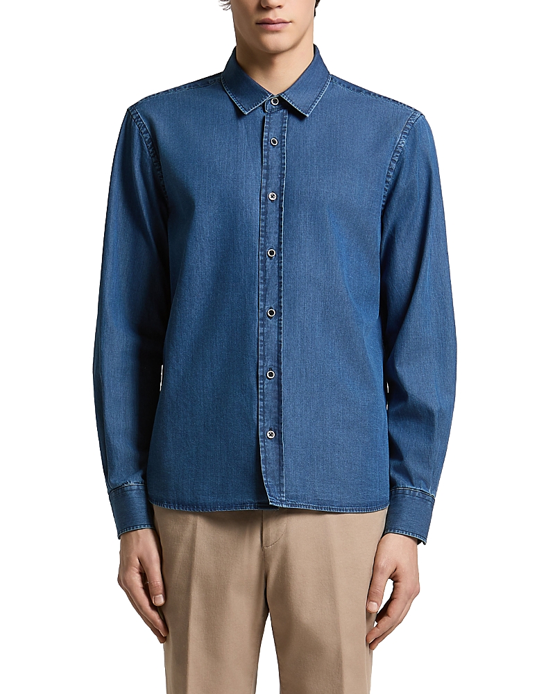Peserico Chambray Point Collar Cotton Shirt