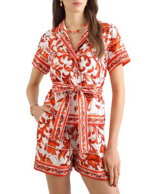 Majolica Print Vanity Silk Blouse