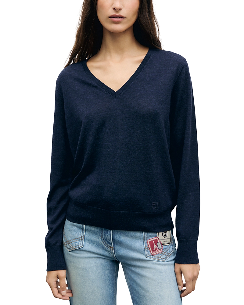Gerard Darel Rachel Merino Wool V Neck Sweater