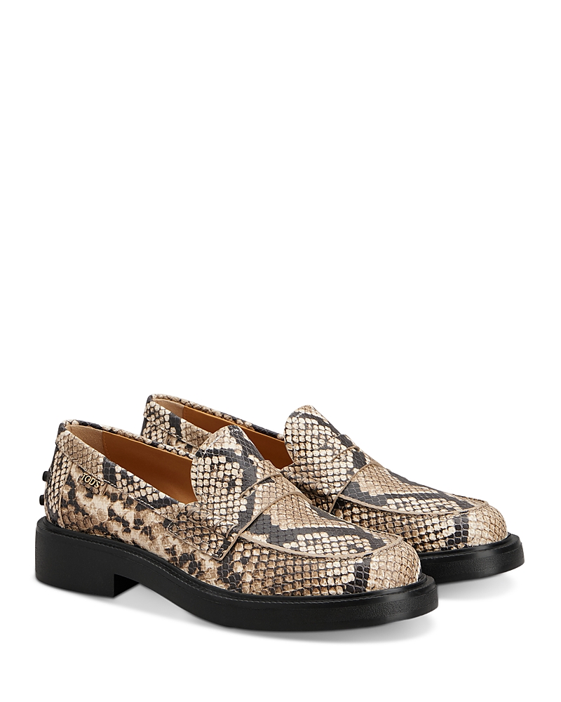 Tod's Women's Embossed Leather Loafers