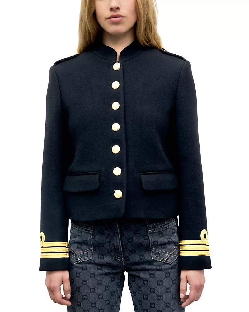 Gerard Darel Joslyn Button Front Military Jacket