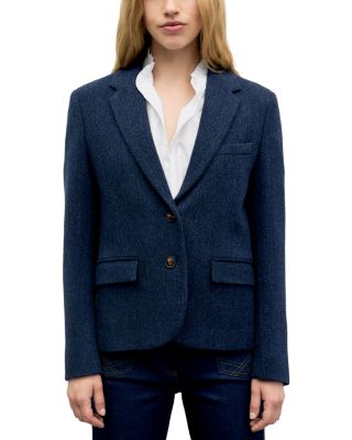 Juliet Herringbone Two Button Notch Collar Jacket