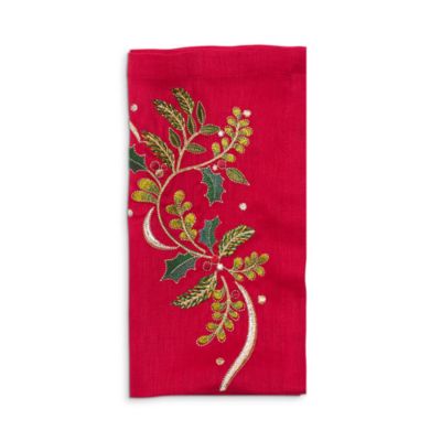 Linen Holly Ribbon Napkin