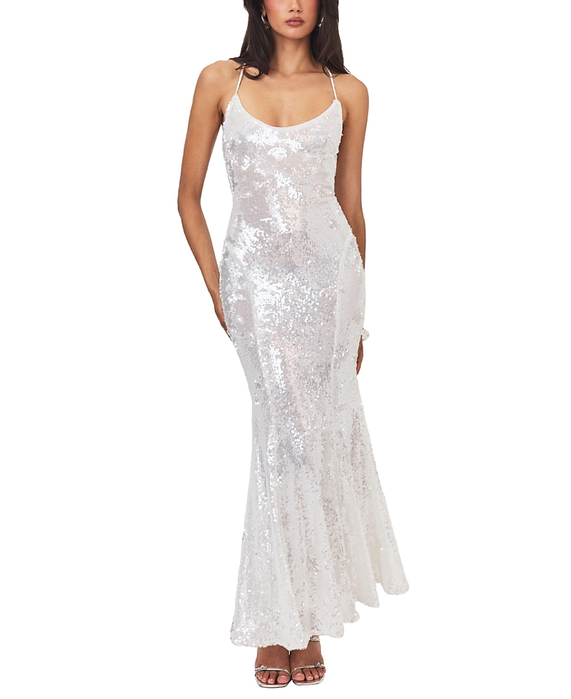 Miss Circle Cameron Sequin Scoop Neck Mermaid Maxi Dress