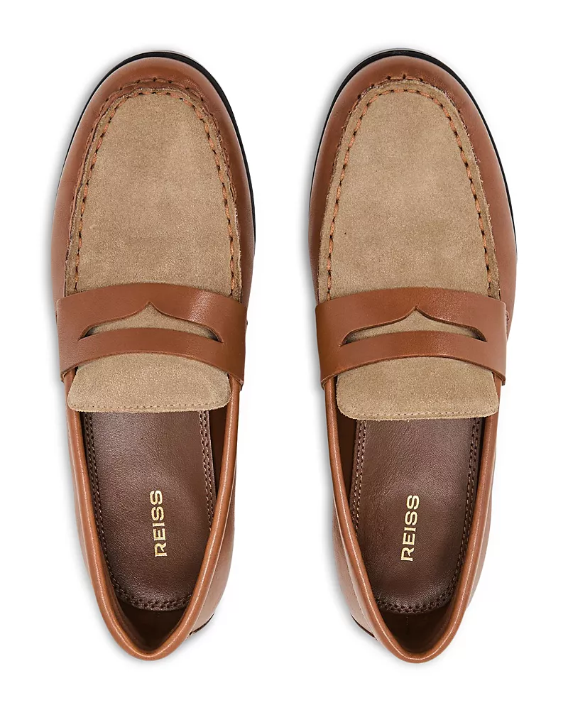 Reiss Women's Kallie Leather & Suede Penny Loafers