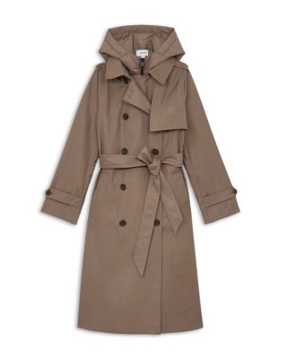 Azura Hooded Double Breasted Trench Coat