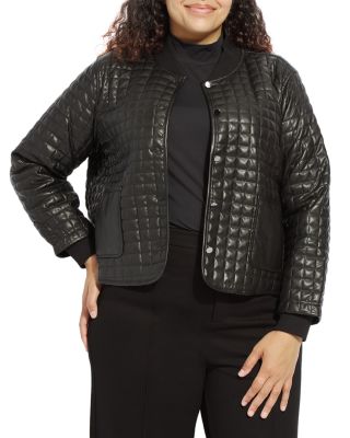 Agnes Quilted Faux Leather Jacket  