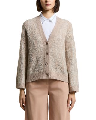 Alpaca Wool Blend Cardigan with Sequin Yarn