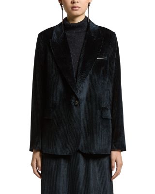 Woman Single Breast Blazer Jacket in Fluid Stretch Viscose