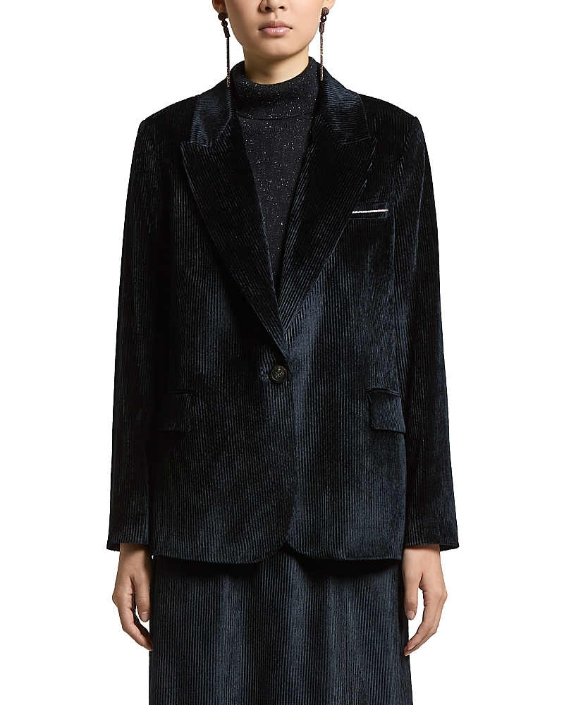 Peserico Woman Single Breast Blazer Jacket in Fluid Stretch Viscose